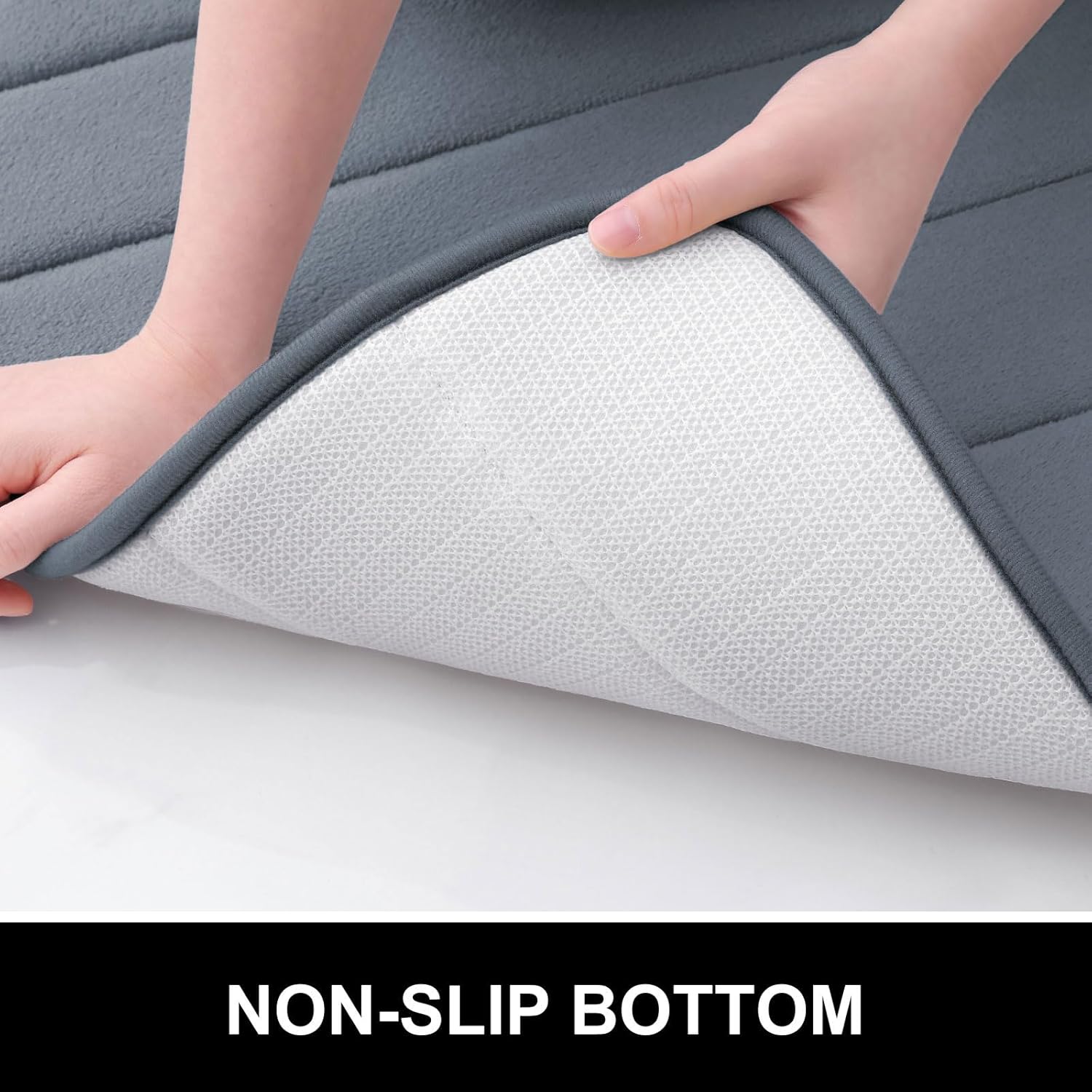 Colorxy Memory Foam Bath Mat 30x20, Ultra Soft and Absorbent Bathroom Rugs, Non-Slip, Machine Wash Dry, Thick Bath Rug Carpet for Bathroom Floor, Sink and Shower, Dark Grey - Image 6